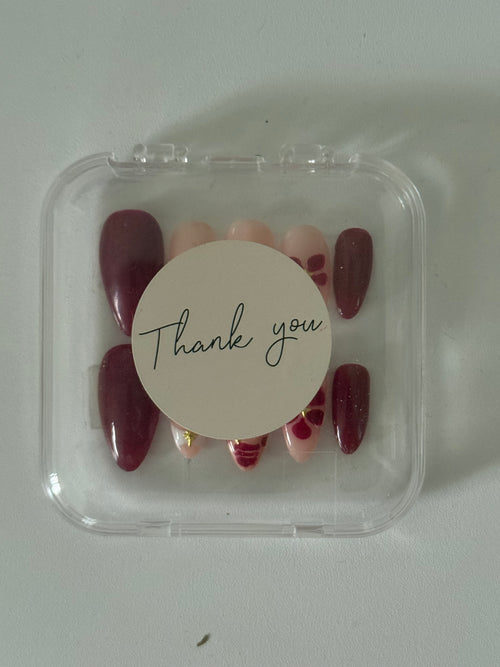 almond burgundy set